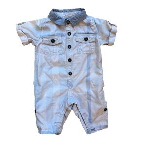 SOLD Burberry Baby Boy Infant Romper Blue Nova Check 1M